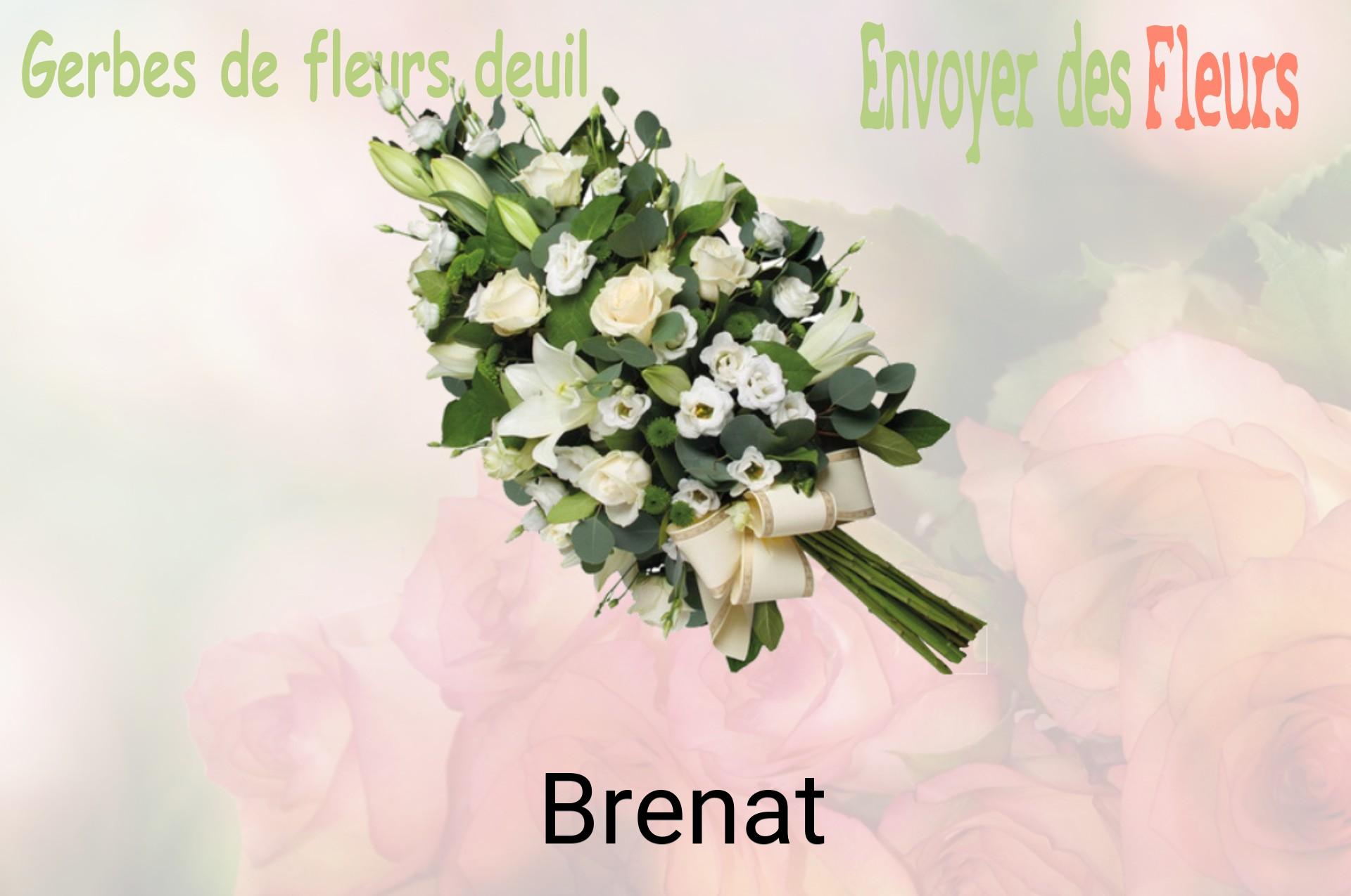 Gerbe de fleurs de deuil livrée à Brenat